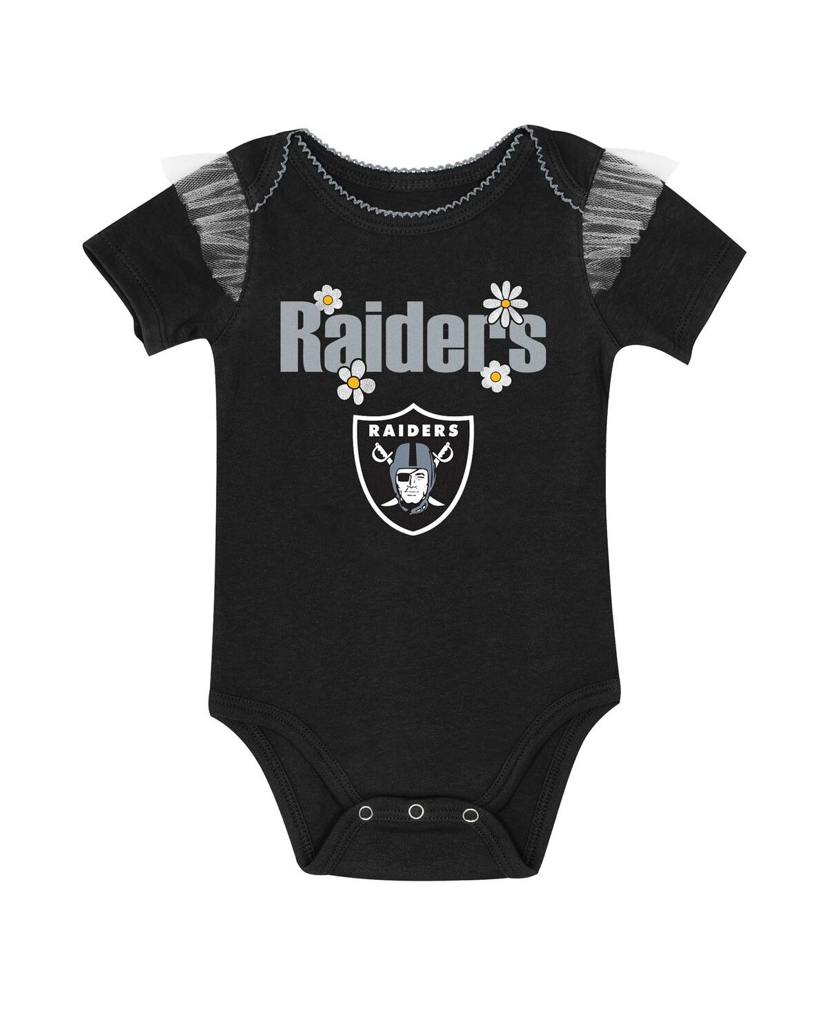 Outerstuff Baby Girls Las Vegas Raiders My Team Rocks Bodysuit And Skirt Set In Multi