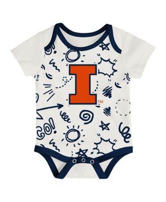 Baby Boys and Girls Illinois Fighting Illini Three-Pack All Day Play Bodysuit Set