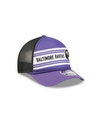Men's Purple Baltimore Ravens Linear A-Frame 9FORTY Adjustable Hat