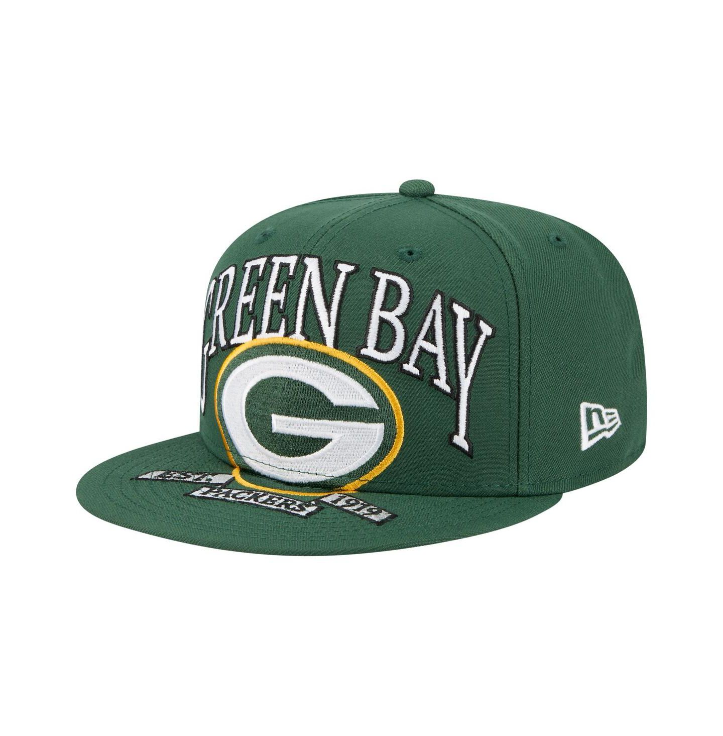 Мужская кепка New Era Green Green Bay Packers Oversized 59FIFTY Fitted Hat — фото 4