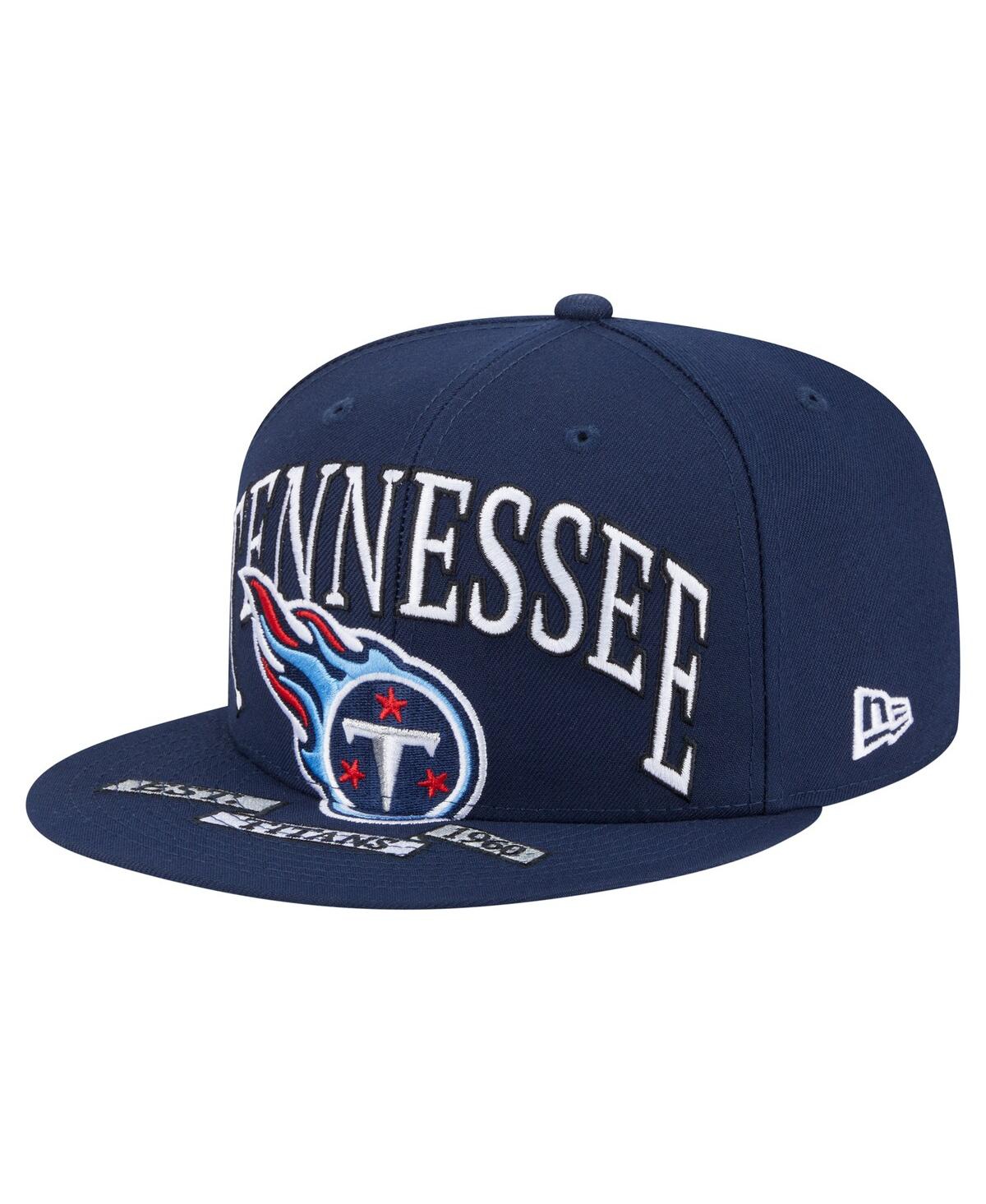 New Era Men's Navy Tennessee Titans Oversized 59fifty Fitted Hat In Blue