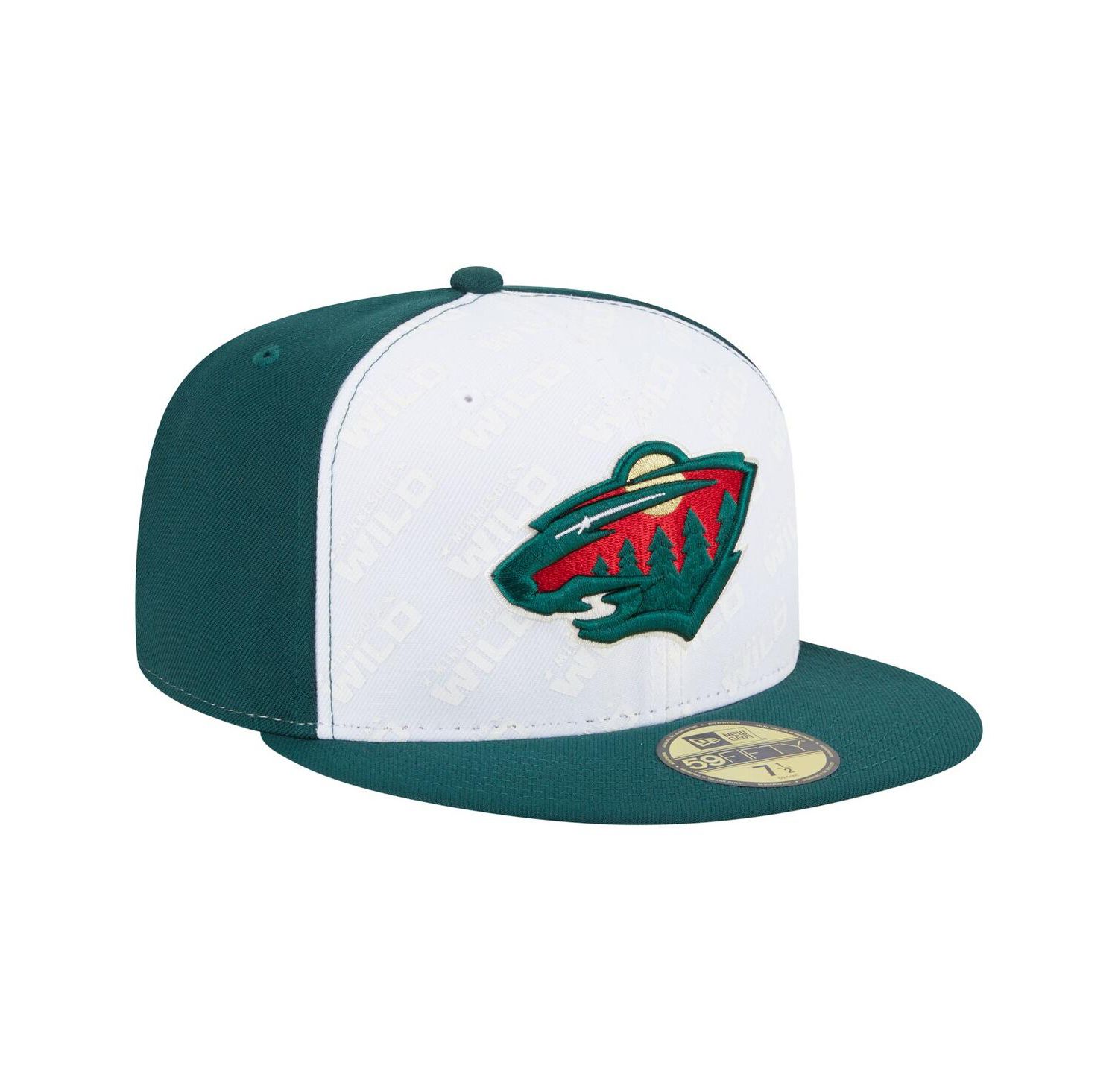 Men's White/Green Minnesota Wild Repeat Two-Tone 59FIFTY Fitted Hat