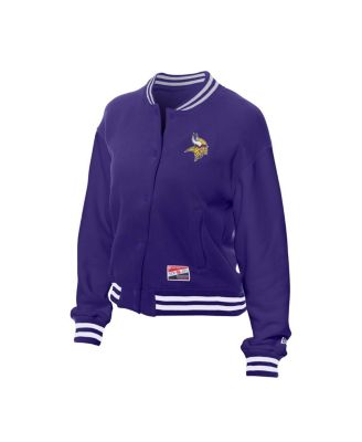Women's Purple Minnesota Vikings Throwback Fleece Full-Snap Jacket