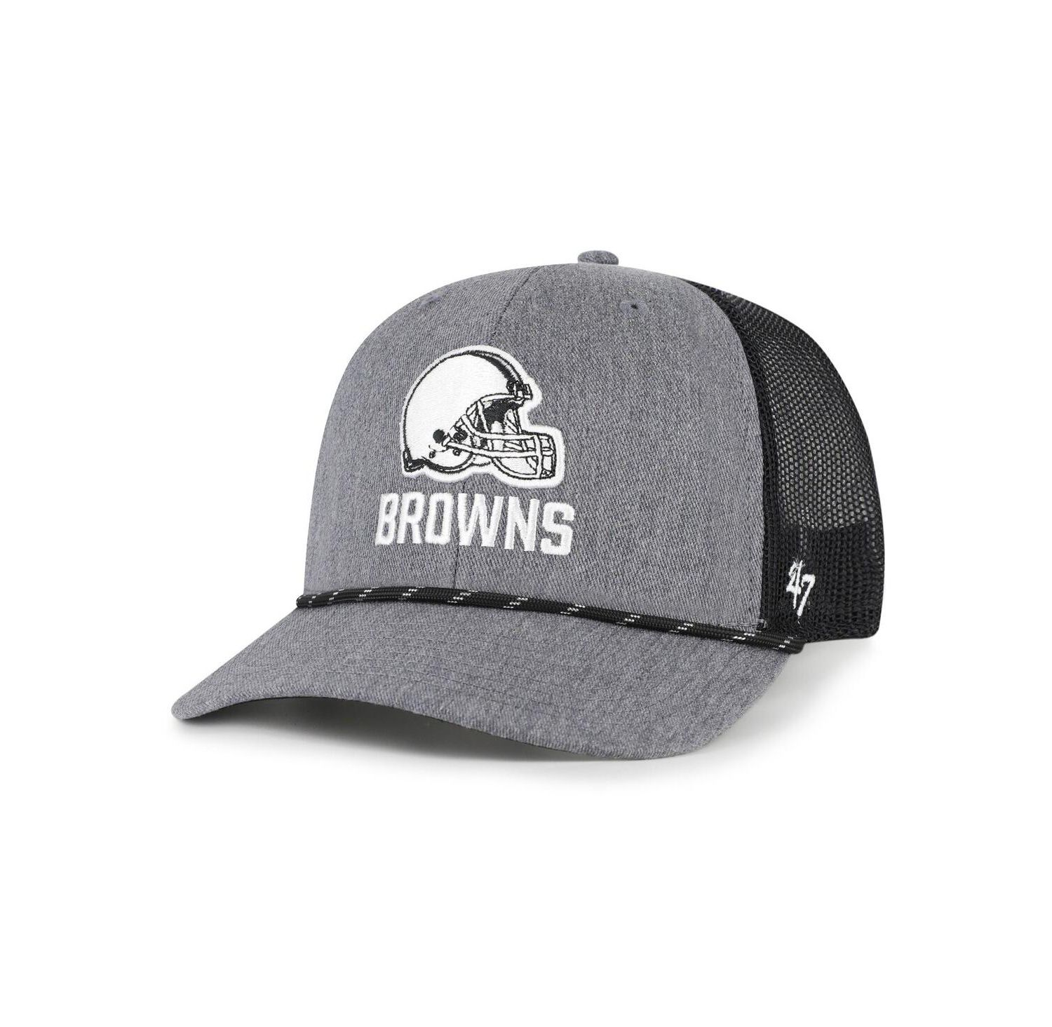 Men's Heather Charcoal Cleveland Browns Carbon Rope Trucker Adjustable Hat