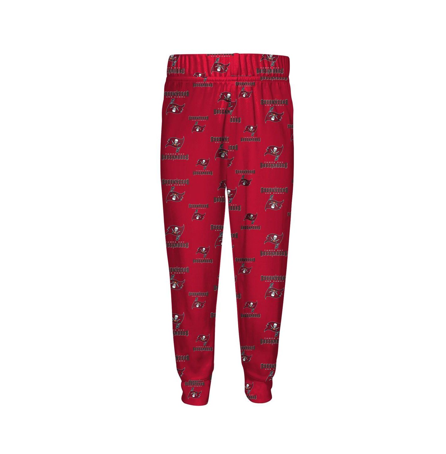Детские пижамы Outerstuff Preschool 2-Piece Red Tampa Bay Buccaneers All-Over-Print Long Sleeve T-Shirt and Pants Sleep Set — фото 2