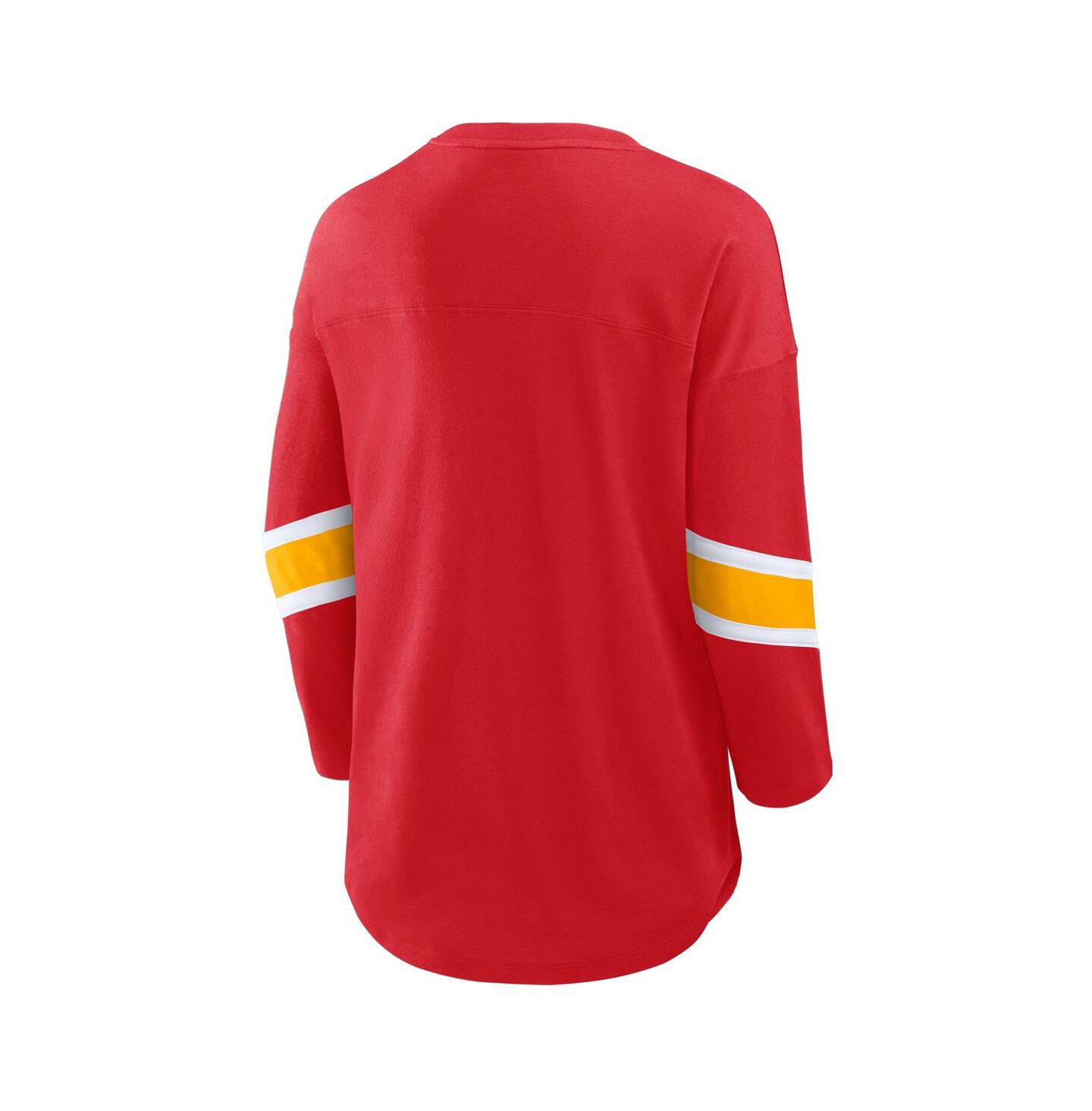 Женская футболка Fanatics Red Kansas City Chiefs Plus Size Redzone 3/4-Sleeve Scoop Neck — фото 2
