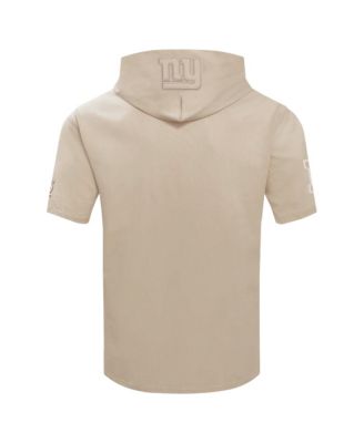 Men's Tan New York Giants Neutrals Capsule Short Sleeve Pullover Hoodie