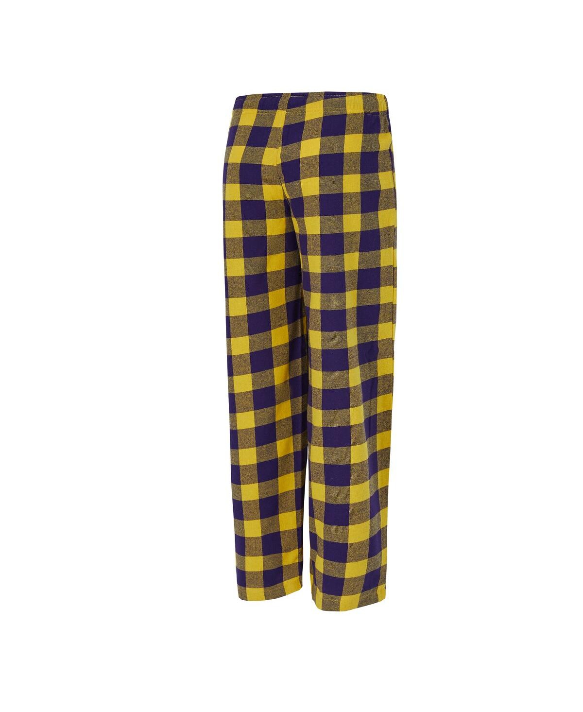 Concepts Sport Women'sâ Purple, Gold Minnesota Vikings Avondale T-shirt Pants Flannel Pj Set In Multi