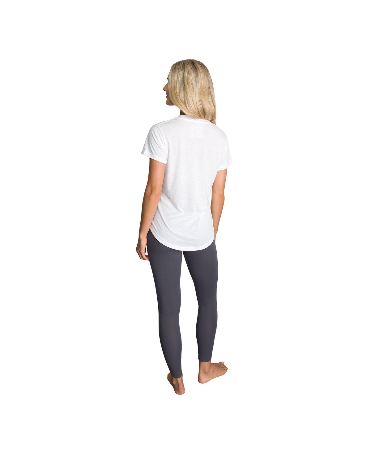 Concepts Sport Women's White/charcoal New England Patriots Sonata Short Sleeve Top Leggings Set In Multi
