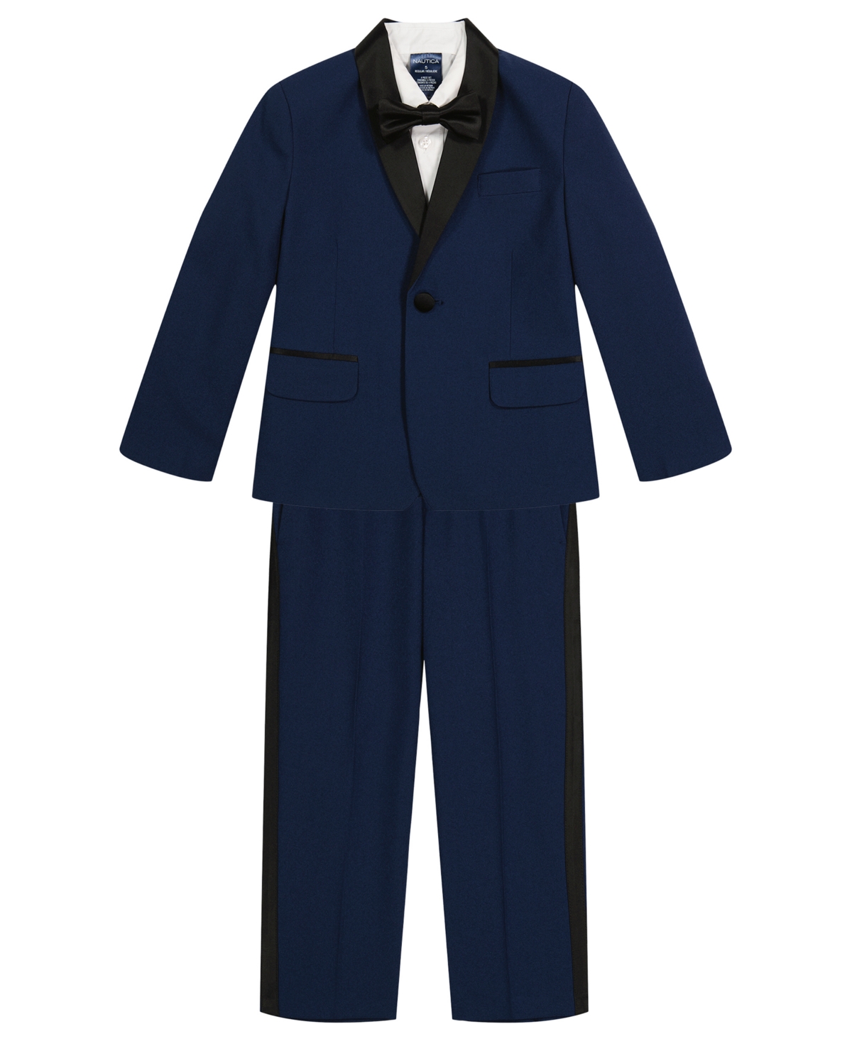 Nautica Kids' Boys 2t-7 4-piece Long Sleeve Shirt, Vest, Pants And Tie Set In Blue