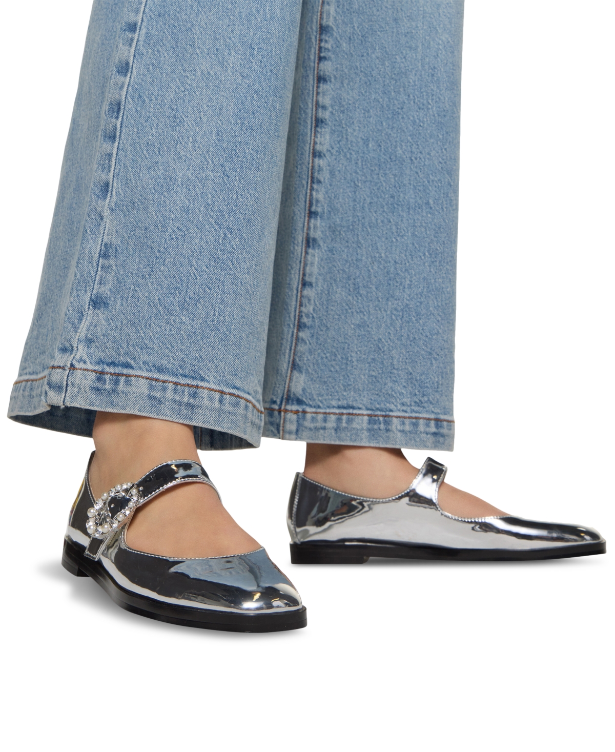 Aldo Arabella Mary Jane Flat In Silver