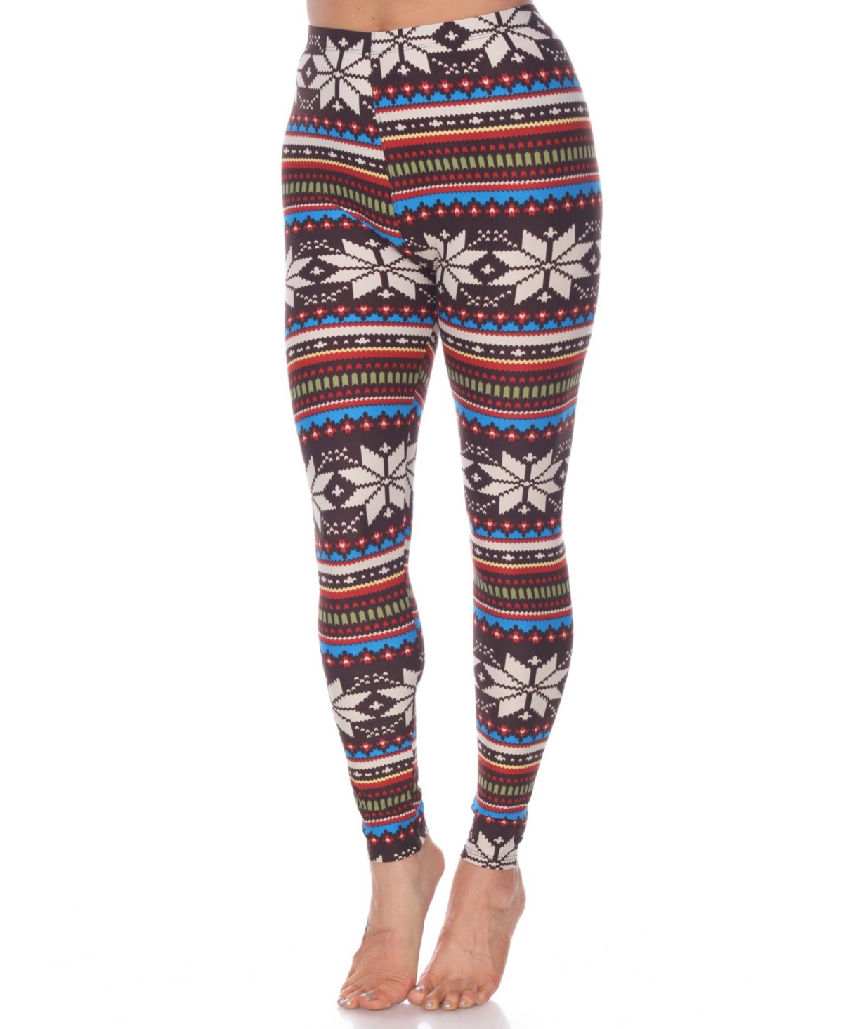 White Mark Plus Size Holiday Legging Pants, 3-pack In Multi
