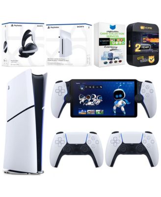 PlayStation 5 Slim Digital Console Bundle with Disc Drive, Extra Controller, Pulse Elite Headset, PlayStation Portal