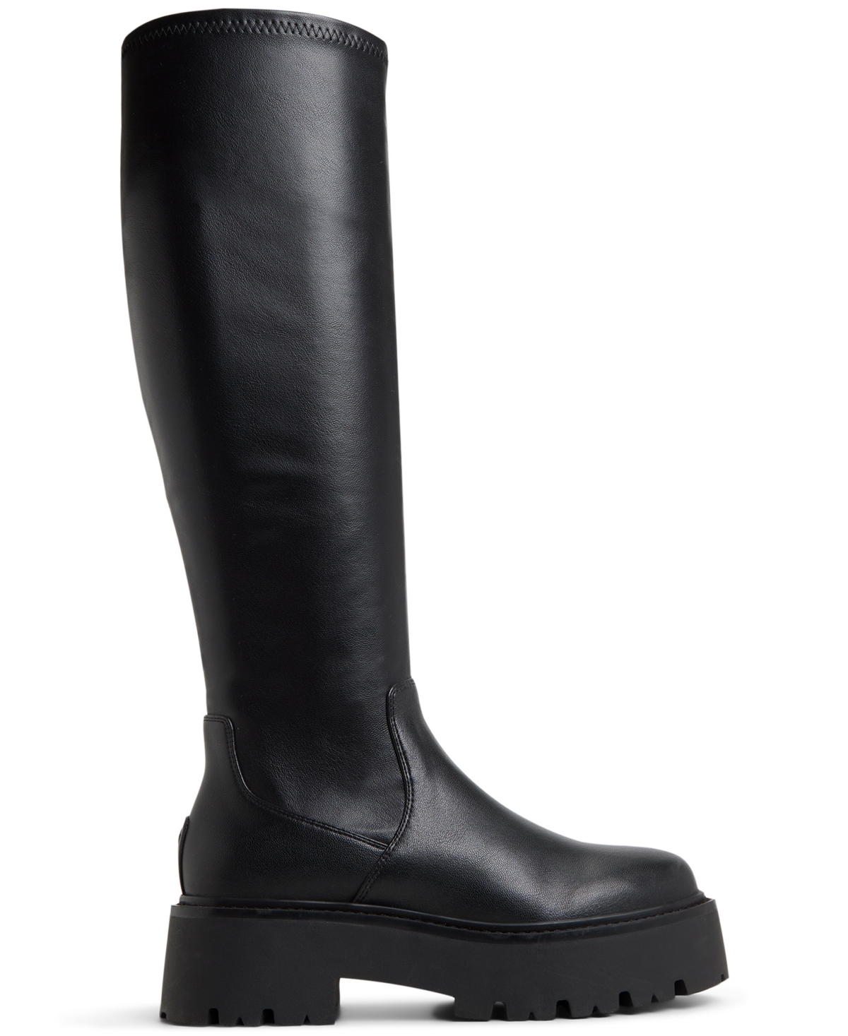 Aldo Grandmode Womens Faux Leather Pull On Over-the-knee Boots In Black