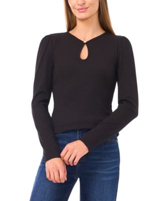 Women's Long Sleeve Front Keyhole Top