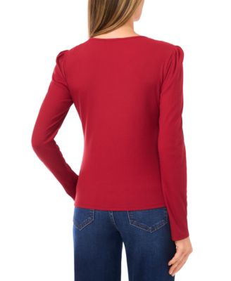 Women's Long Sleeve Front Keyhole Top
