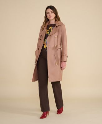 Women's Leather Trench Coat, Created for Macy's