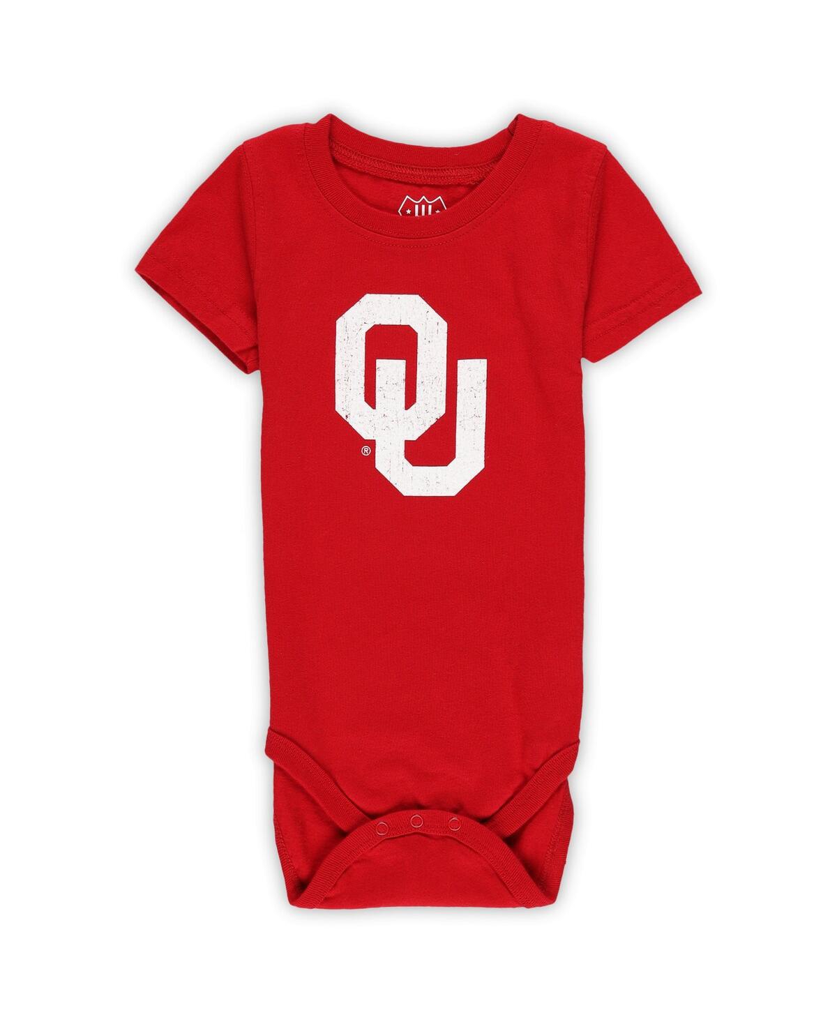 Wes & Willy Baby Boys And Girls Oklahoma Sooners 3-pack Bodysuit Set In Red