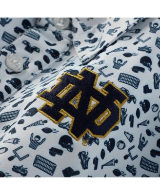 Toddler White/Navy Notre Dame Fighting Irish Tom Allover Print Performance Polo Shirt