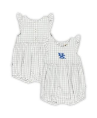 Garb - Baby Girls Gray Kentucky Wildcats Cara Gingham Ruffled Bodysuit