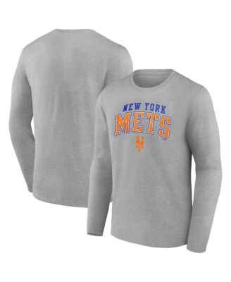 Fanatics - Men's Heather Gray New York Mets Iconic Logo Long Sleeve T-Shirt