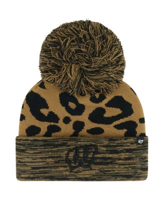 '47 Brand - Women's Brown Wisconsin Badgers Rosette Cuffed Pom with Knit Hat