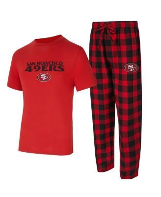 Concepts Sport - Men's Scarlet/Black San Francisco 49ers Avondale T-shirt and Flannel Pants Set