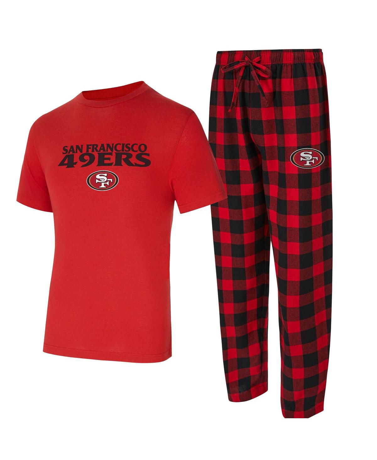 Мужской комплект из 2 предметов: алой/черной футболки San Francisco 49ers Avondale и фланелевых брюк