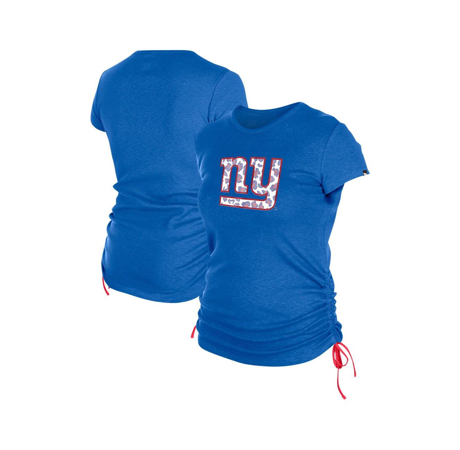 Women's Royal New York Giants Ruched Side T-Shirt
