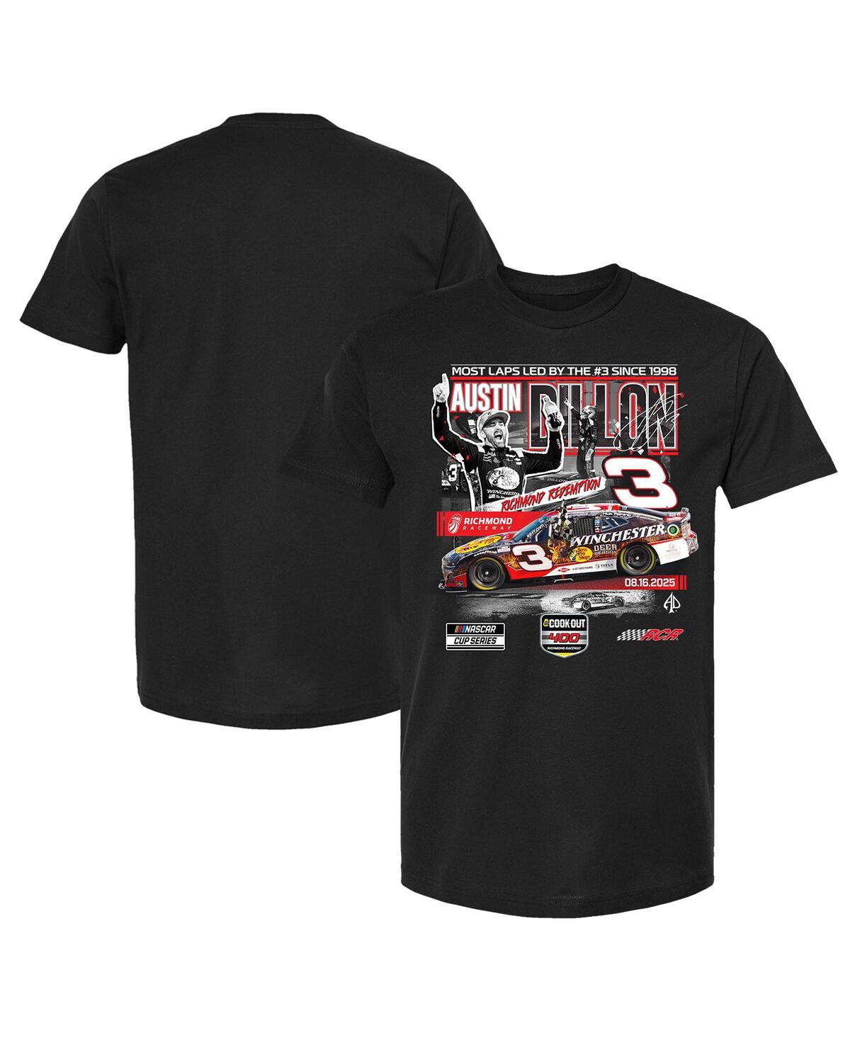Checkered Flag Sports Men's Black Austin Dillon 2025 Cook Out 400 Race Winner T-shirt