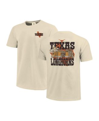 Image One - Men's and Women's Natural Texas Longhorns Hyper Local Stadium Mascot Skyline T-Shirt