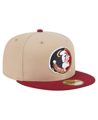 Men's Khaki Florida State Seminoles Throwback Two-Tone 59FIFTY Fitted Hat