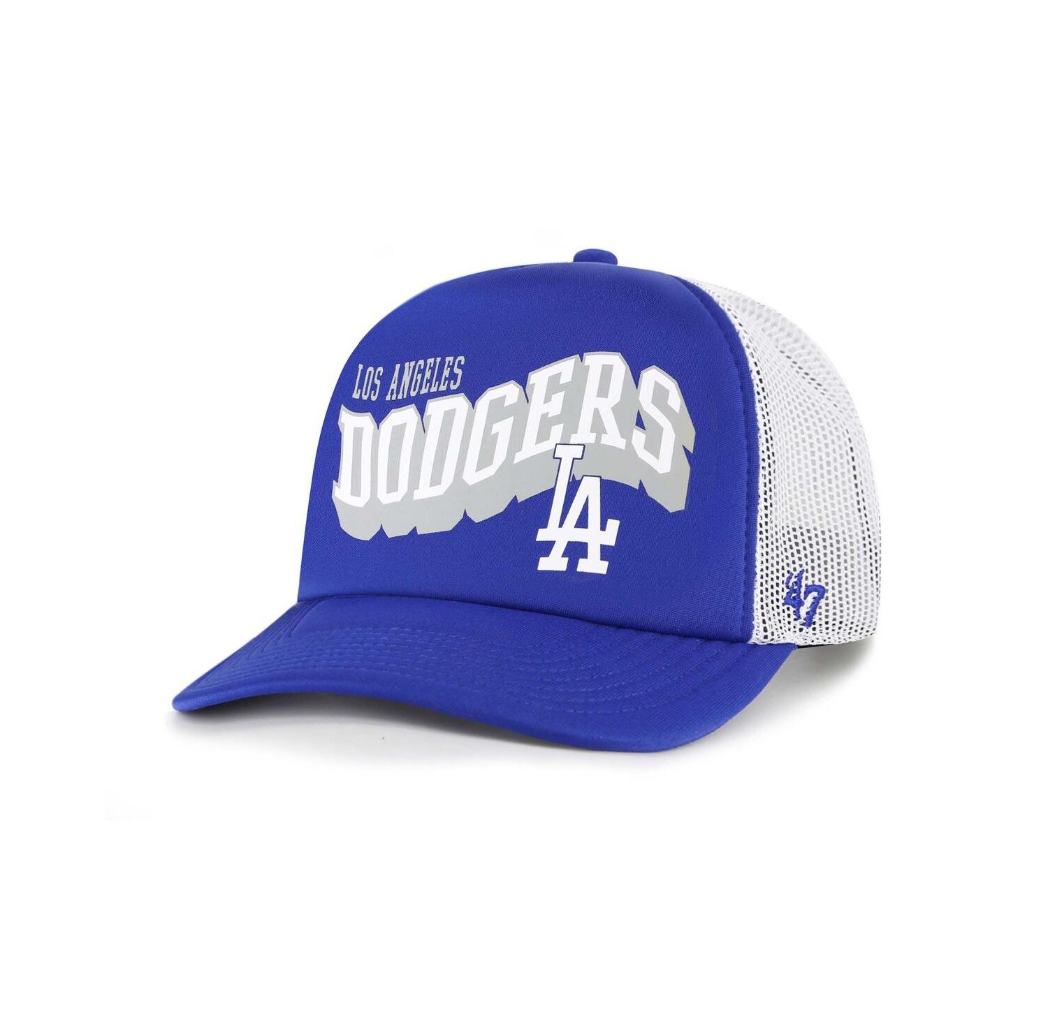Men's Royal Los Angeles Dodgers Meander Foam Trucker Snapback Hat