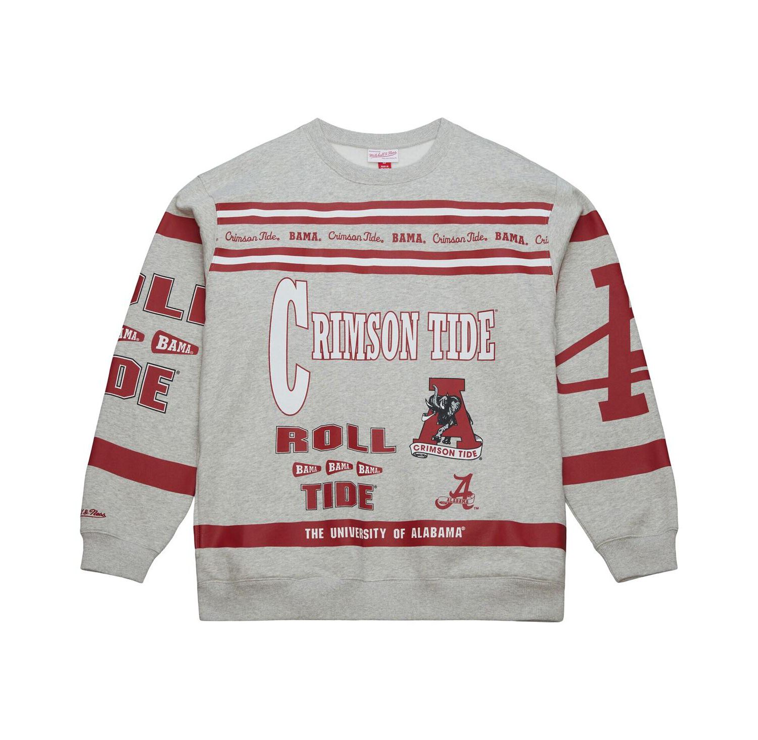 Men's Gray Alabama Crimson Tide All Over Print Sweatshirt