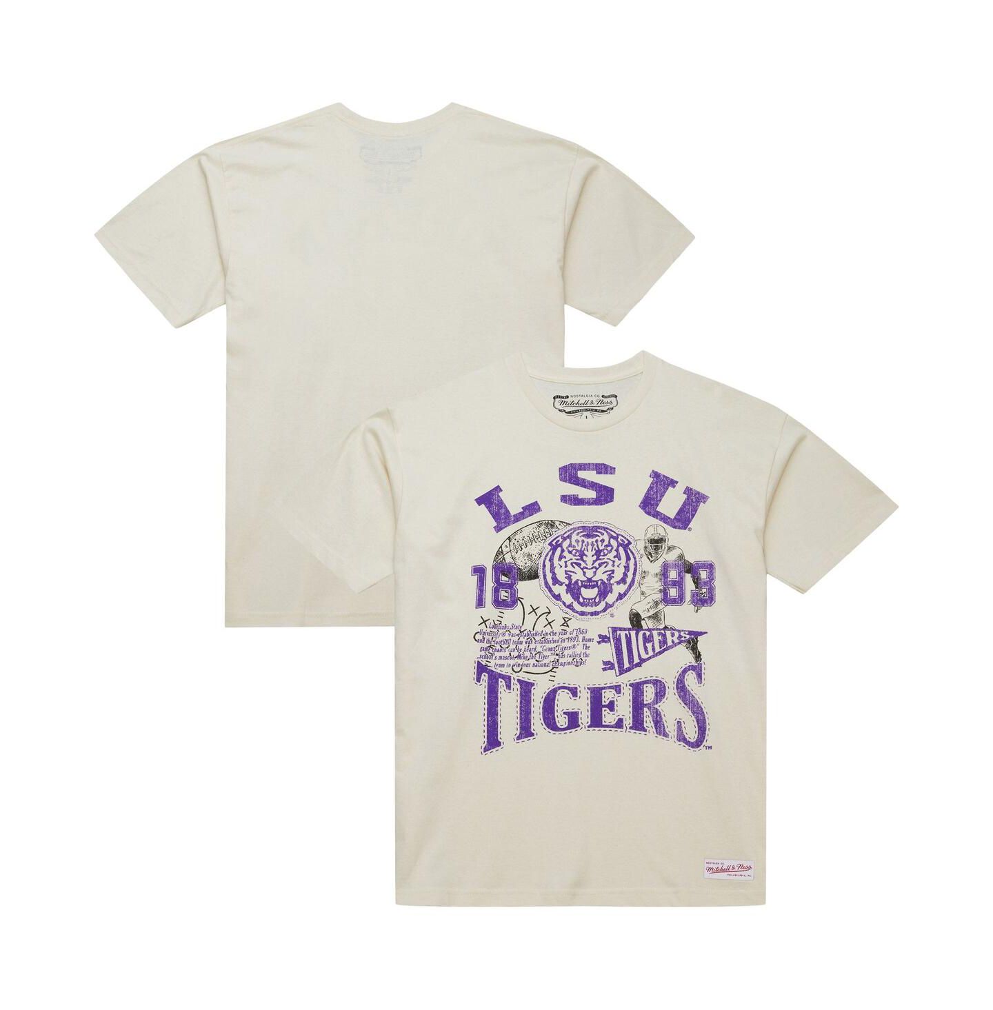Мужская футболка Mitchell & Ness Cream LSU Tigers Heritage Scholar — фото 1