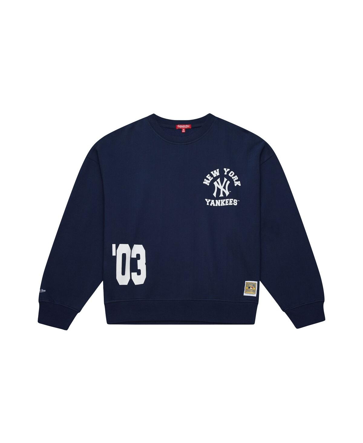 Mitchell & Ness Women's Navy New York Yankees Cooperstown Collection Crewneck Sweatshirt In Blue