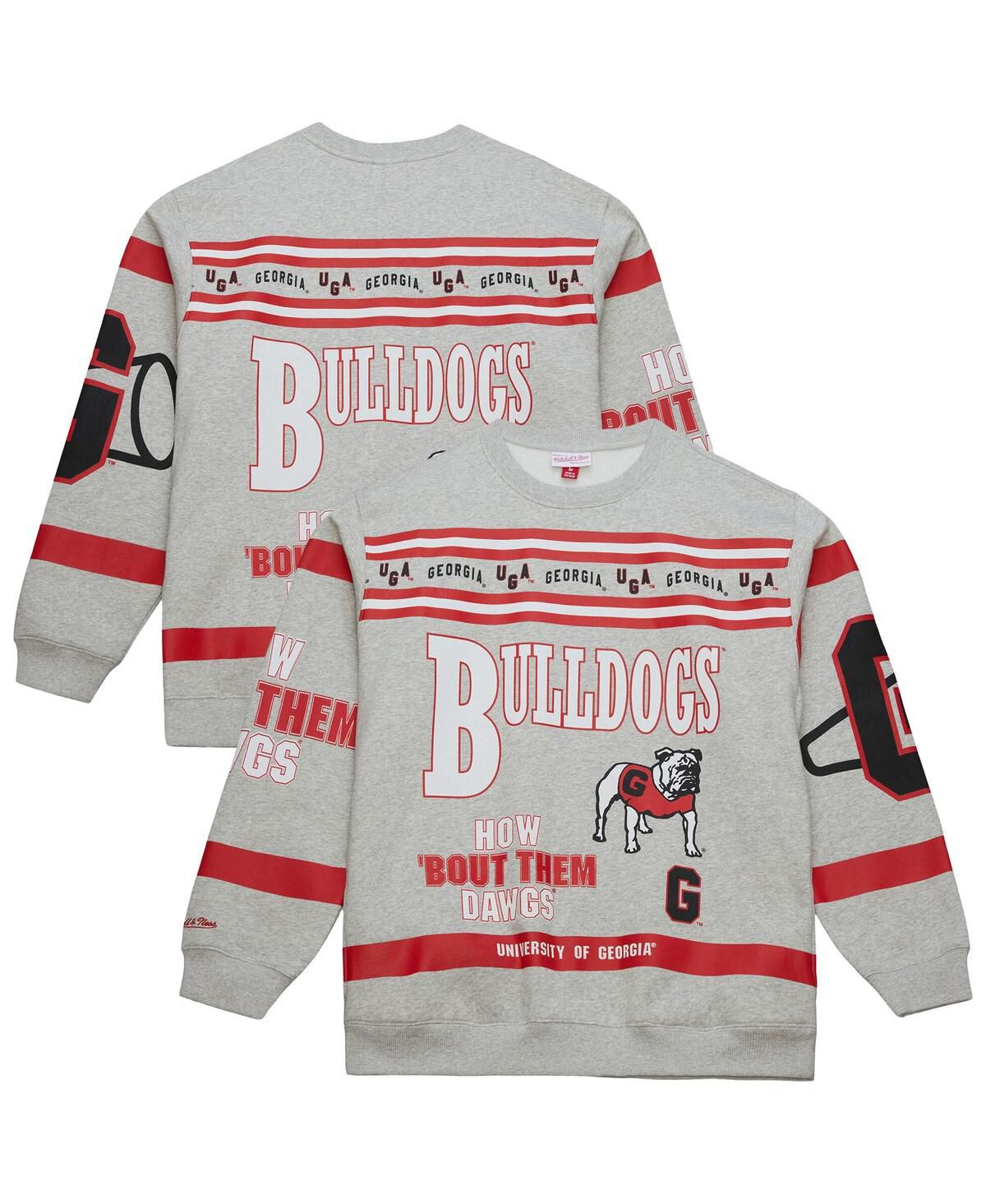 Мужская серая толстовка с принтом Georgia Bulldogs по всему телу