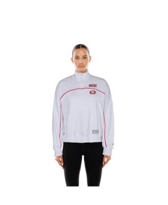Women's White San Francisco 49ers Functional Fandom Quarter-Zip Sweatshirt
