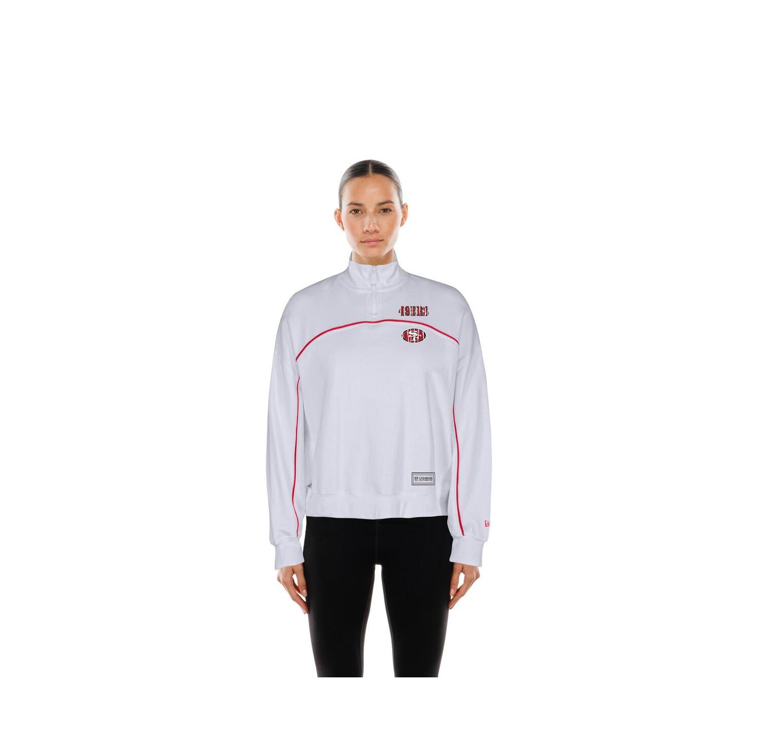 Women's White San Francisco 49ers Functional Fandom Quarter-Zip Sweatshirt