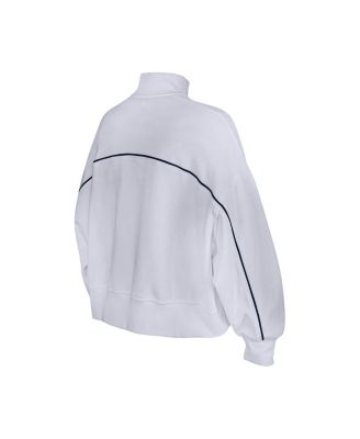 Women's White Denver Broncos Functional Fandom Quarter-Zip Sweatshirt