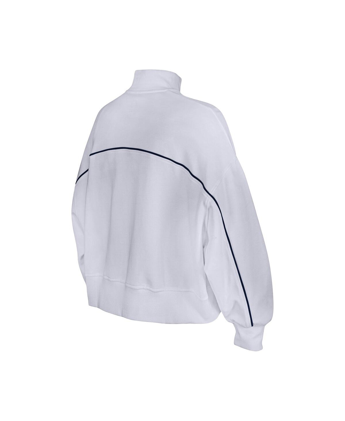 New Era Women's White Denver Broncos Functional Fandom Quarter-zip Sweatshirt In Brown