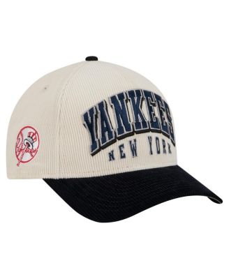 New Era - Men's Cream/Navy New York Yankees Sided Corduroy 9FORTY A-Frame Adjustable Hat