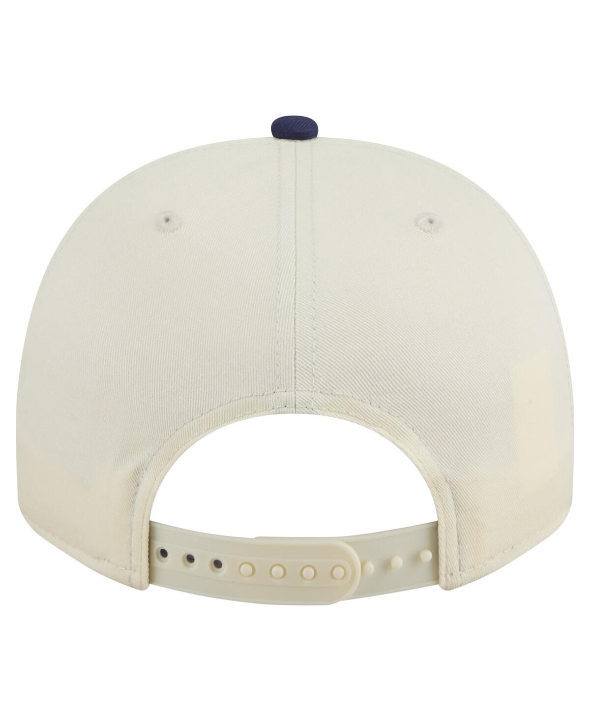 New Era Men's Cream/navy Illinois Fighting Illini Vintage Chainstitch 9fifty A-frame Snapback Hat In Blue