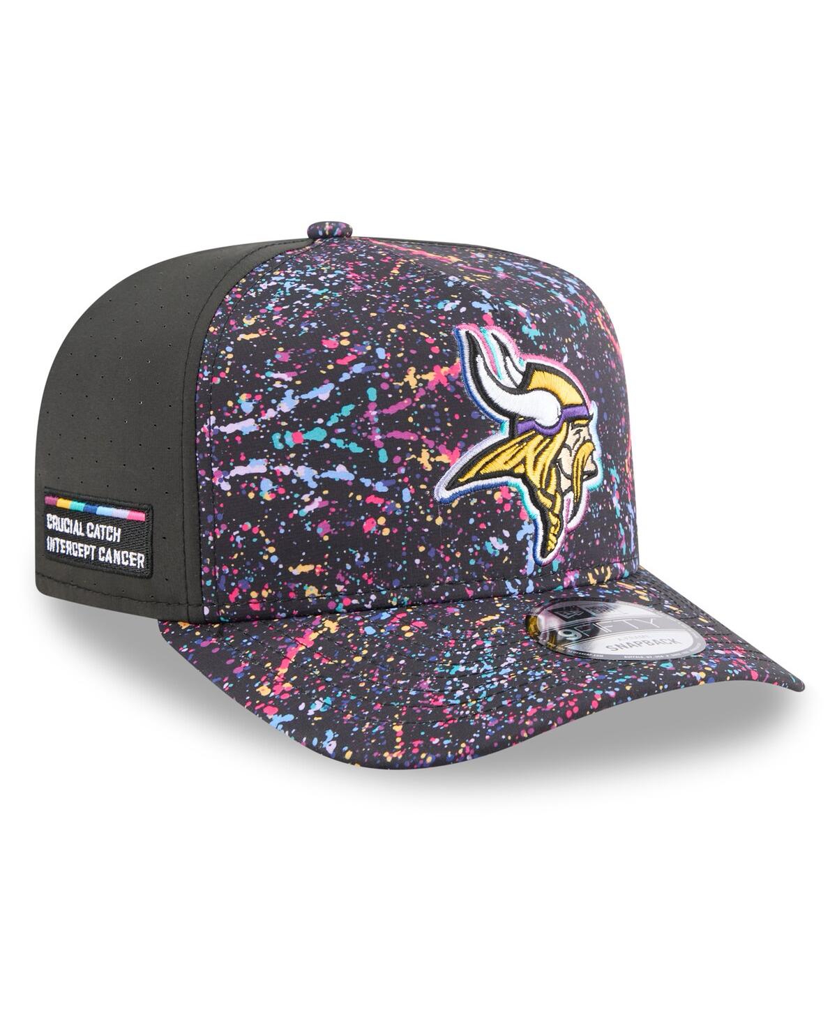 New Era Men's Black Minnesota Vikings 2025 Nfl Crucial Catch A-Frame 9FIFTY Snapback Hat