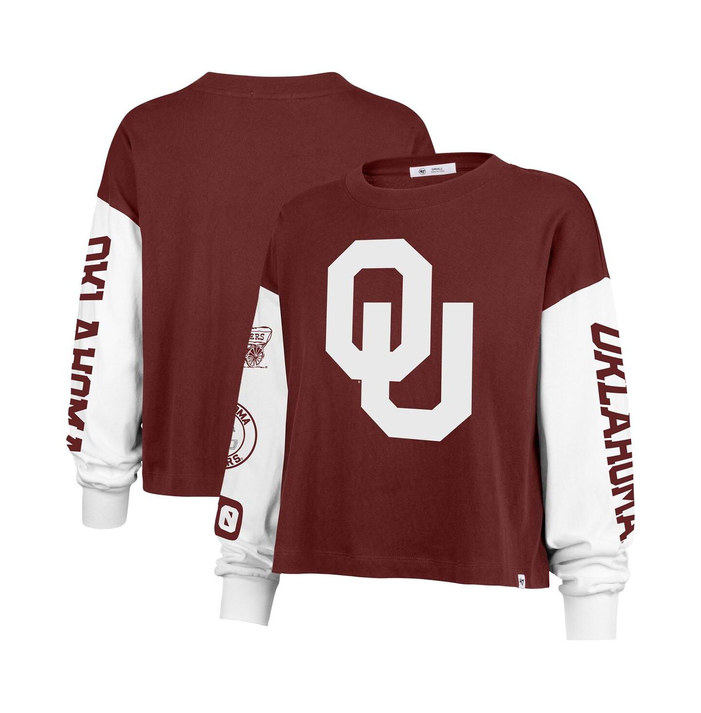 Женская футболка '47 Brand Crimson Oklahoma Sooners Sydney Long Sleeve — фото 1