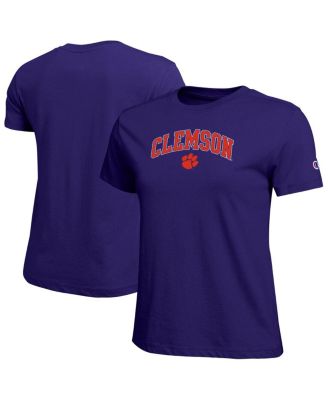 Champion - Women's Purple Clemson Tigers Arched Over Logo T-Shirt