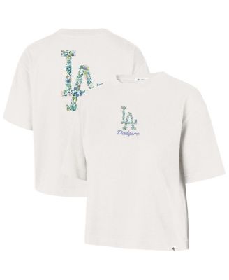 '47 Brand - Women's Natural Los Angeles Dodgers Full Bloom Cropped T-shirt