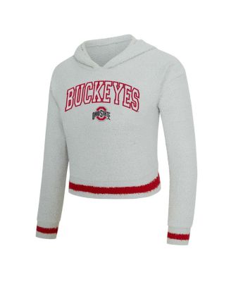Women's 2-Piece Gray/Scarlet Ohio State Buckeyes Whitley Long Sleeve Hoodie Top and Shorts Set