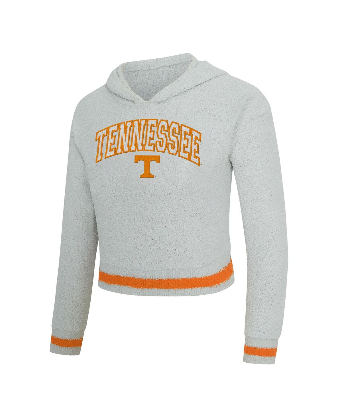 Concepts Sport Women's 2-piece Gray/tennessee Orange Tennessee Volunteers Whitley Long Sleeve Hoodie Top And Shorts In White
