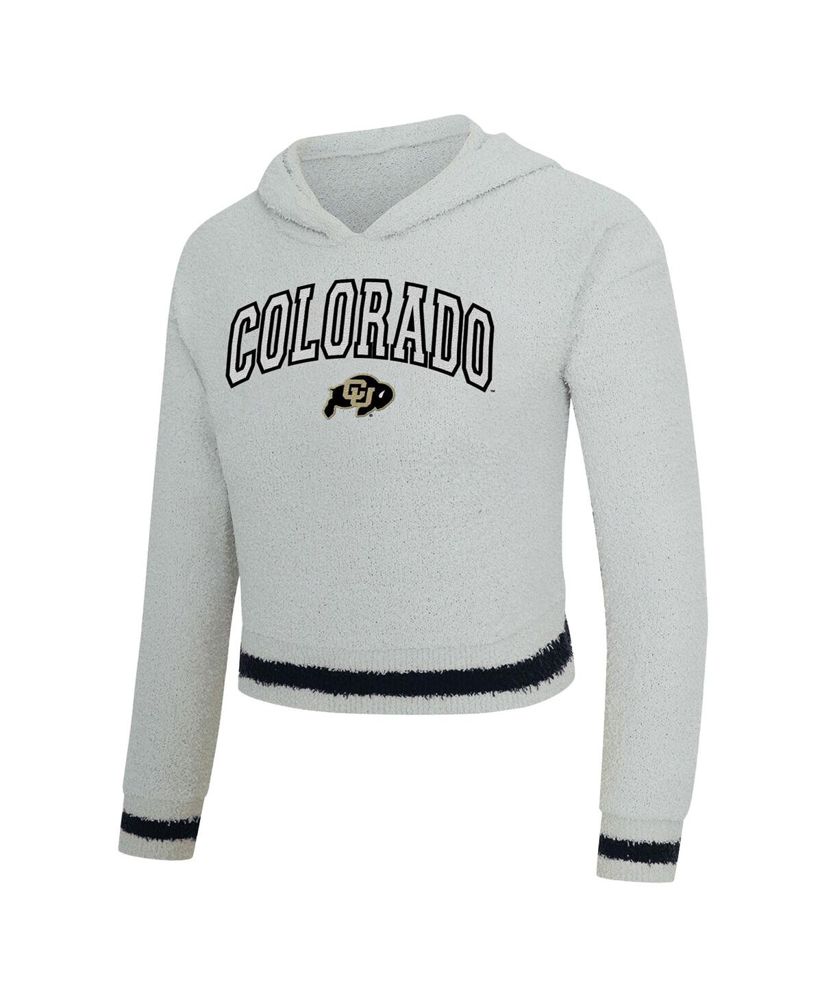 Concepts Sport Women's 2-piece Gray/black Colorado Buffaloes Whitley Long Sleeve Hoodie Top And Shorts Set In White